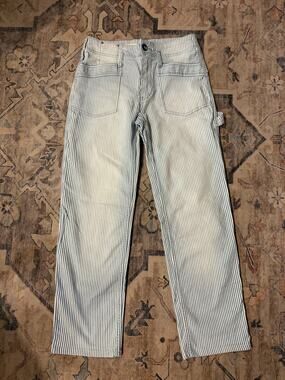 Anthropologie Pilcro Railroad Stripe Carpenter Utility Pants Women’s 25 Stretch